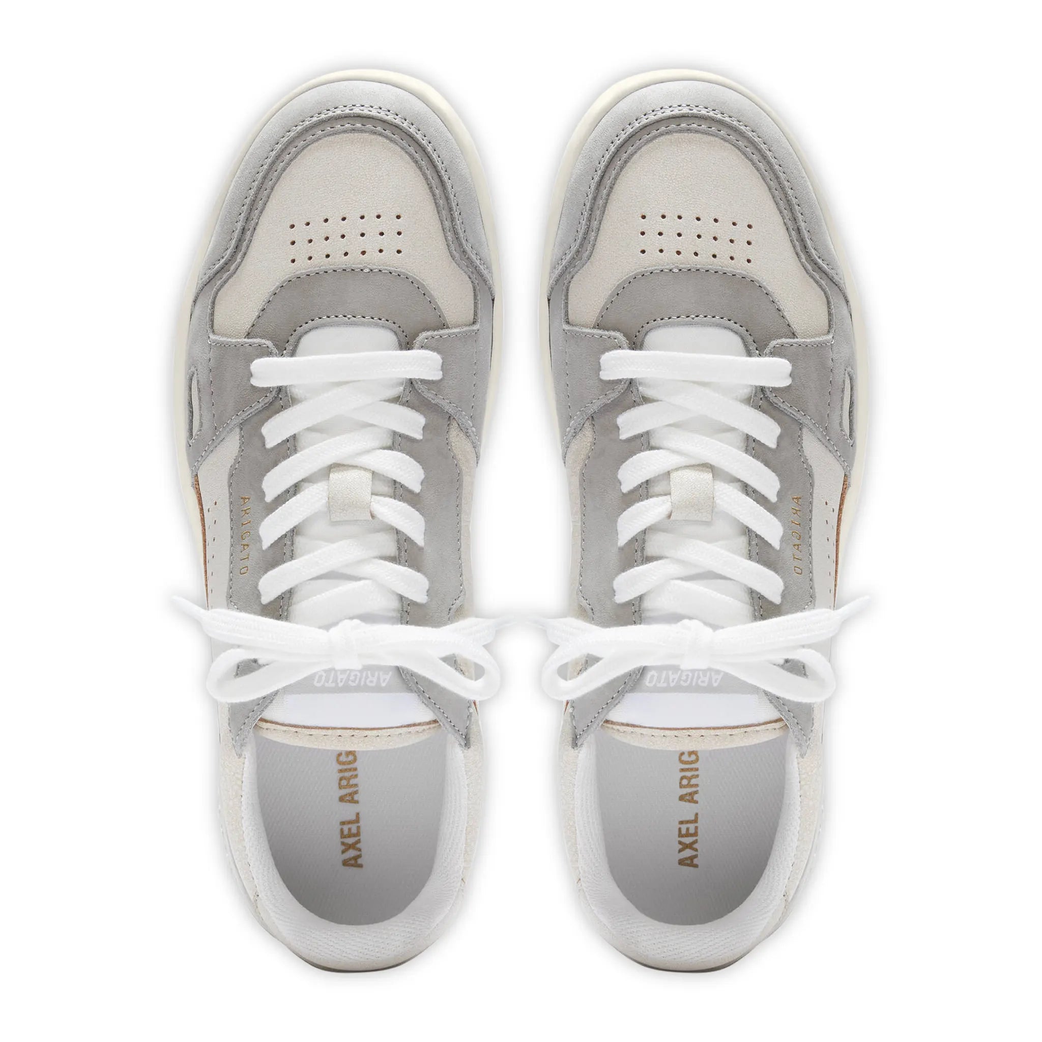 Top view of Axel Arigato Dice Low Beige Light Grey Sneaker F1697006